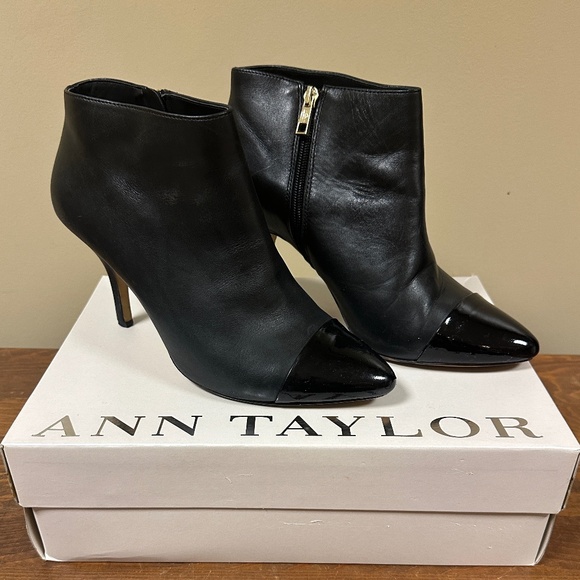 Ann Taylor Shoes - Ann Taylor Lacey Cap Toe Booties - Size 10